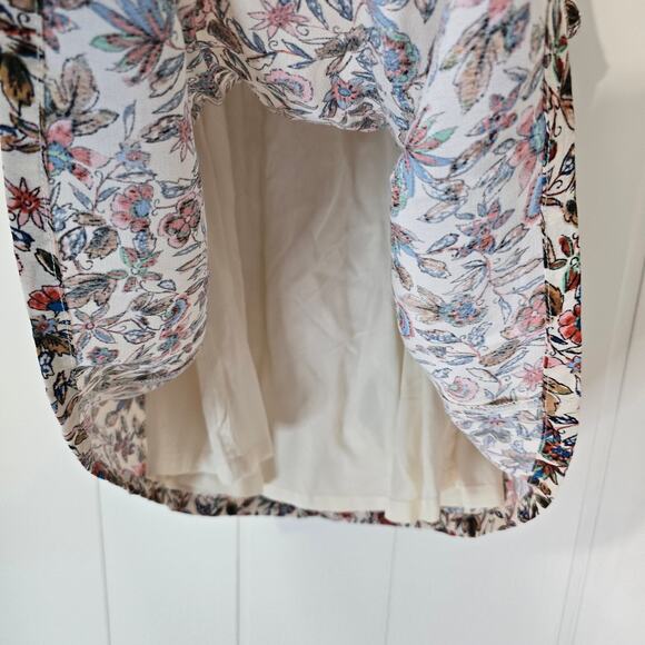 Evereve Floral Smocked Swing Tank Top Lined strappy Colorful Size Large - Picture 7 of 8